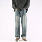 Hearujoy Spring New Men Gradient Casual Loose Denim Pants Neutral Vintage Blue Long Trouser Retro Jeans High Street Straight Jean Pants